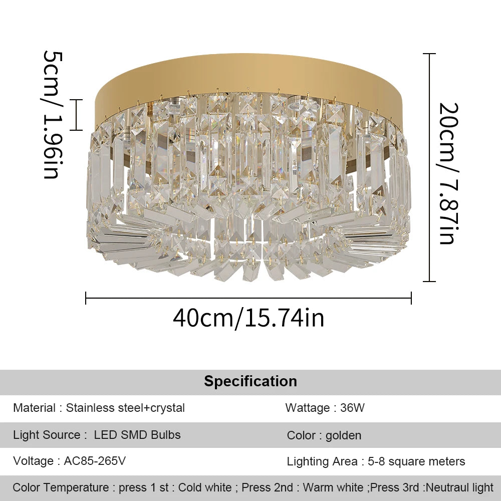 VETRULUS Crystal Ceiling Lamp Modern Luxury Fixture