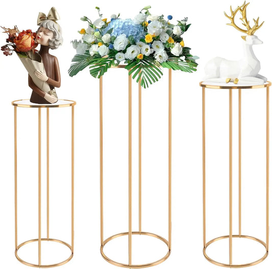 Metal Cylinder Stand Multi-Use Pedestal For Cakes And Plants