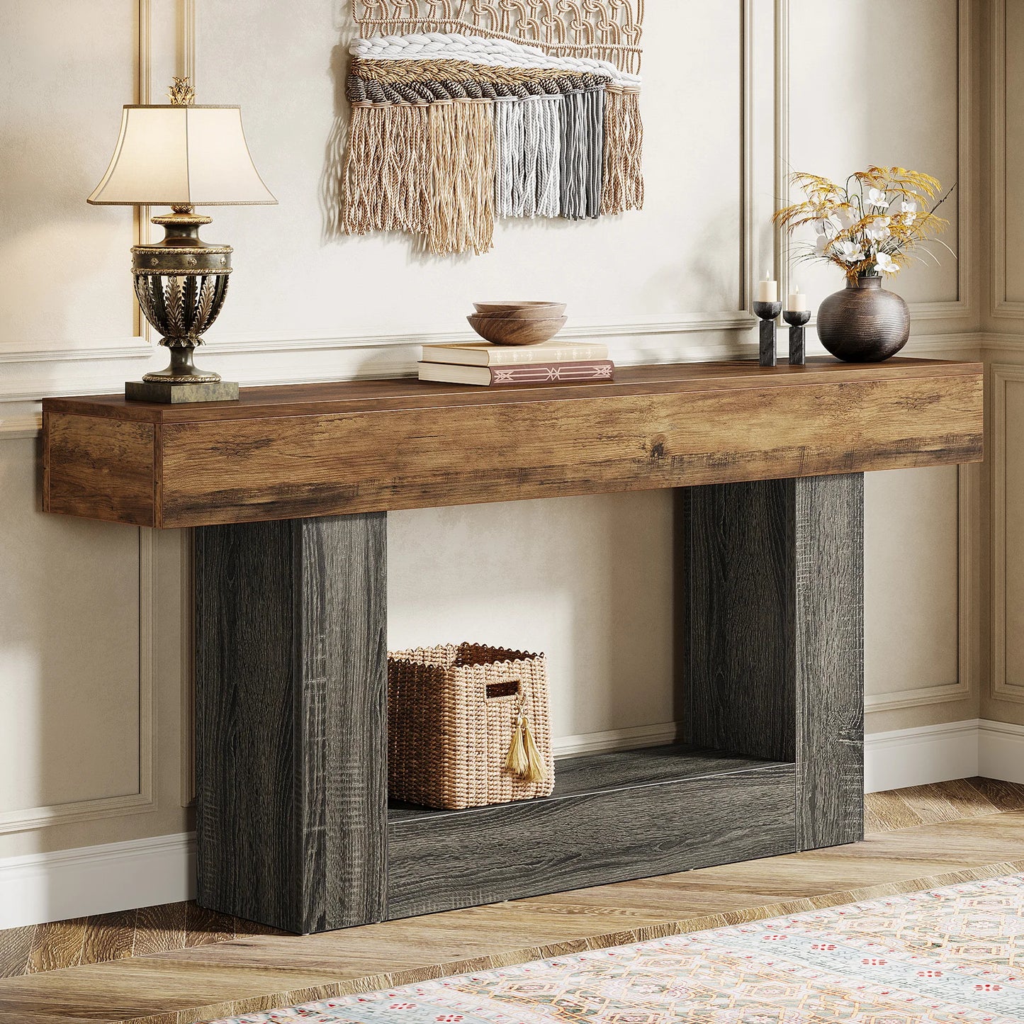 Tribesigns Console Table Farmhouse-Style Entryway Table