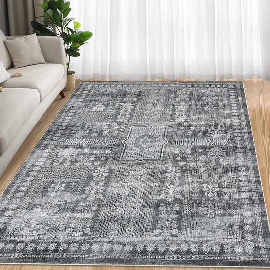 HiMISSH Rug Vintage Washable Polyester Area Rug For Living Rooms