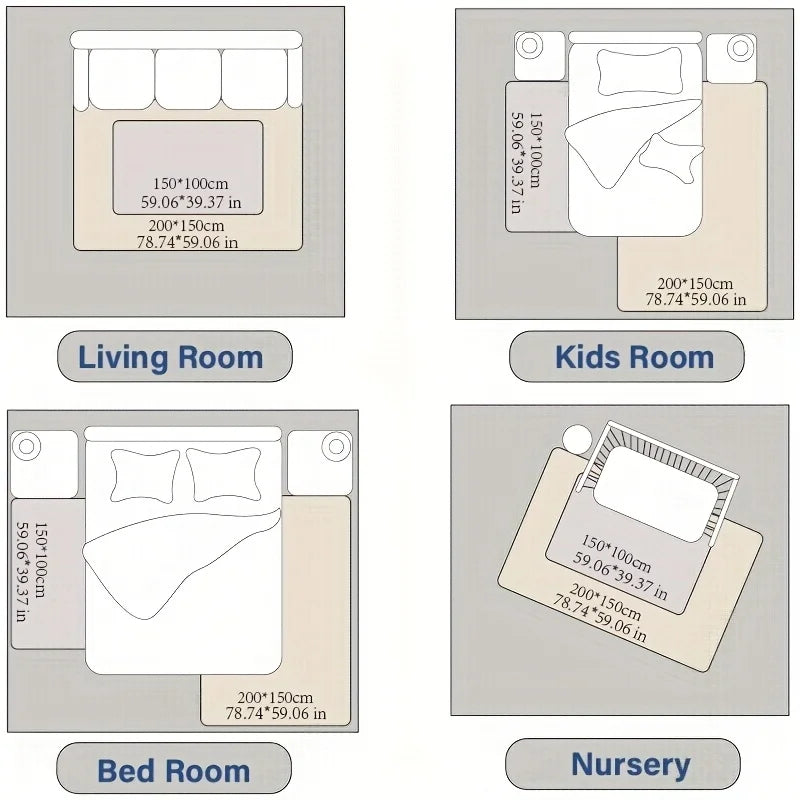 PapaMama Carpet Mat Memory Foam Non-slip Living Room Rug