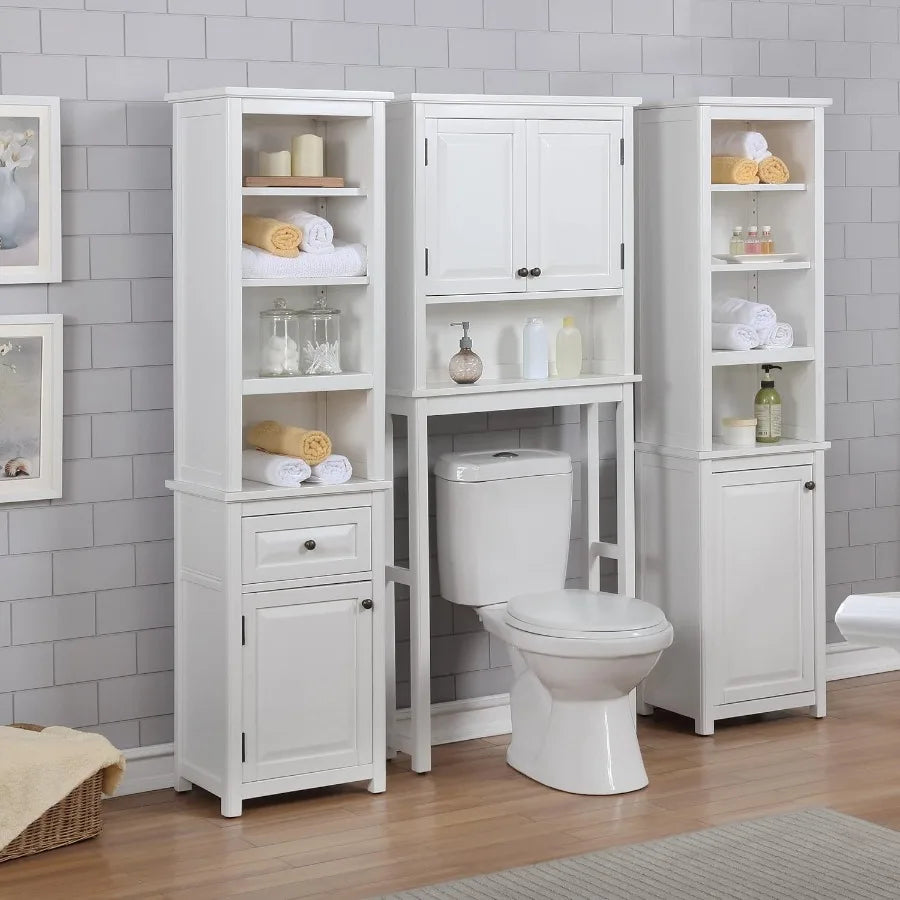 XIUWO Dorset Bathroom Shelf Hutch With Adjustable Shelves