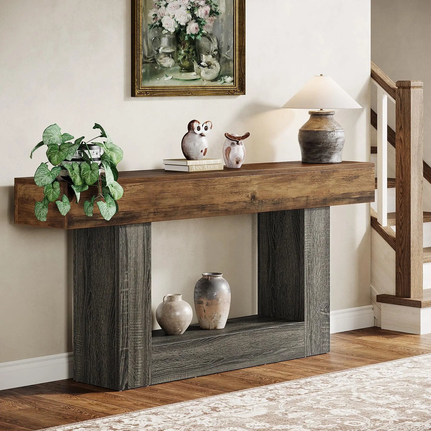Tribesigns Console Table Farmhouse-Style Entryway Table
