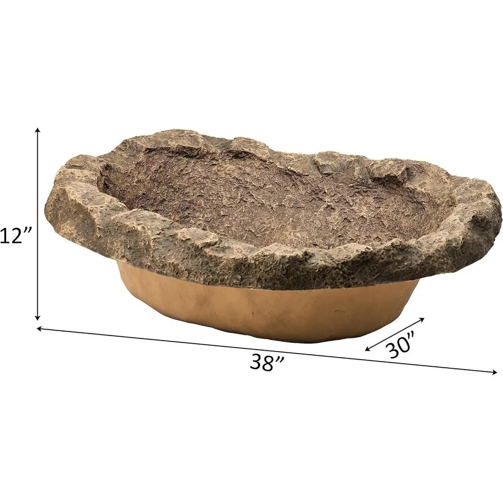 Quickway Imports Water Feature Flower-Themed Fiberglass Rock