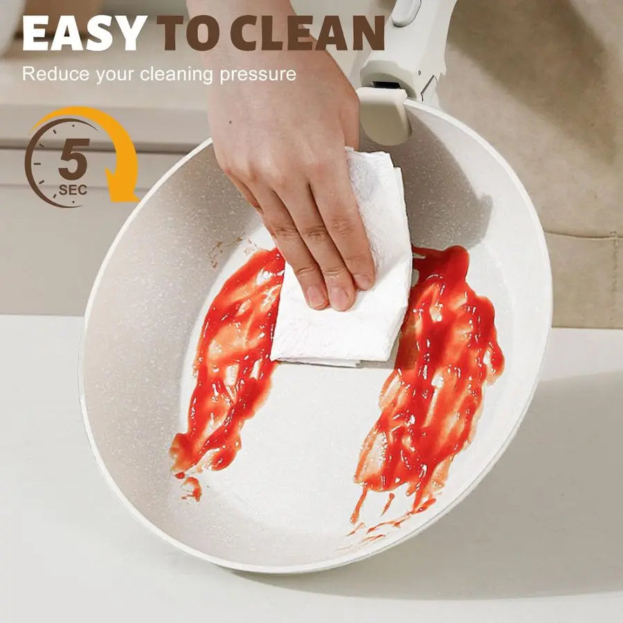 Pots And Pan Set Detachable Handles Durable Kitchen Cookware
