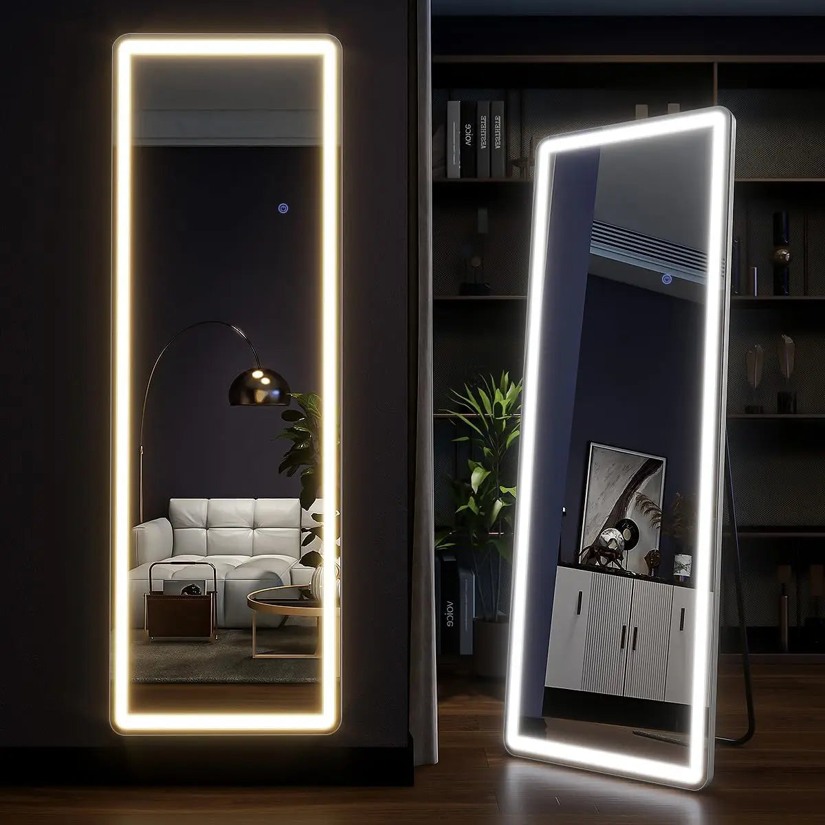 Koonmi Full Length Mirror With LED Lights And Stand