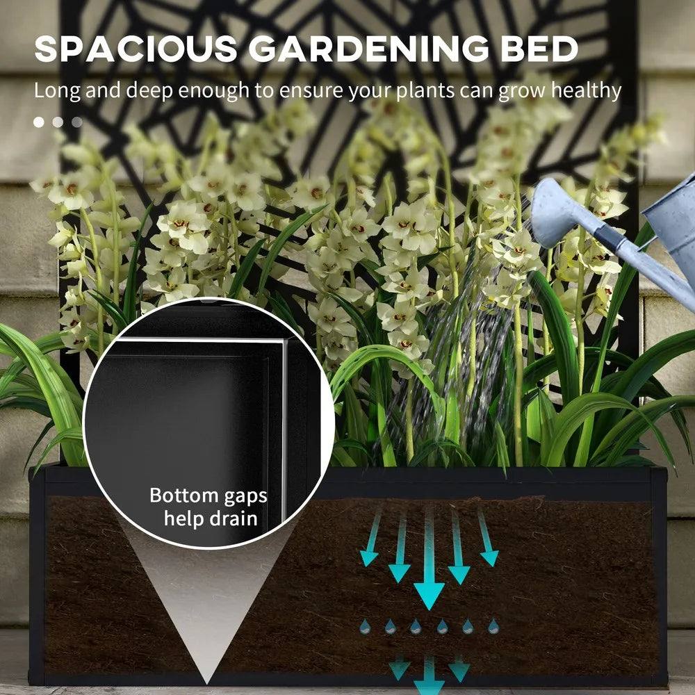 Outdoor Privacy Screen Raised Garden Bed Metal Frame