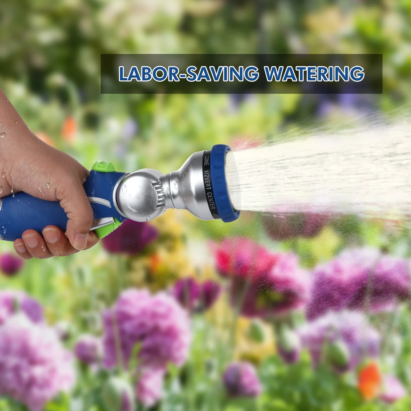 Restmo Garden Hose Nozzle 180 Degree Swivel Head Variable Spray