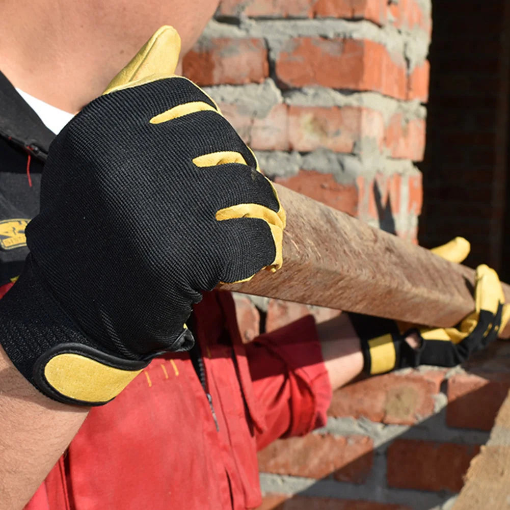 Cowhide Leather Work Gloves Wear Resistant Welding