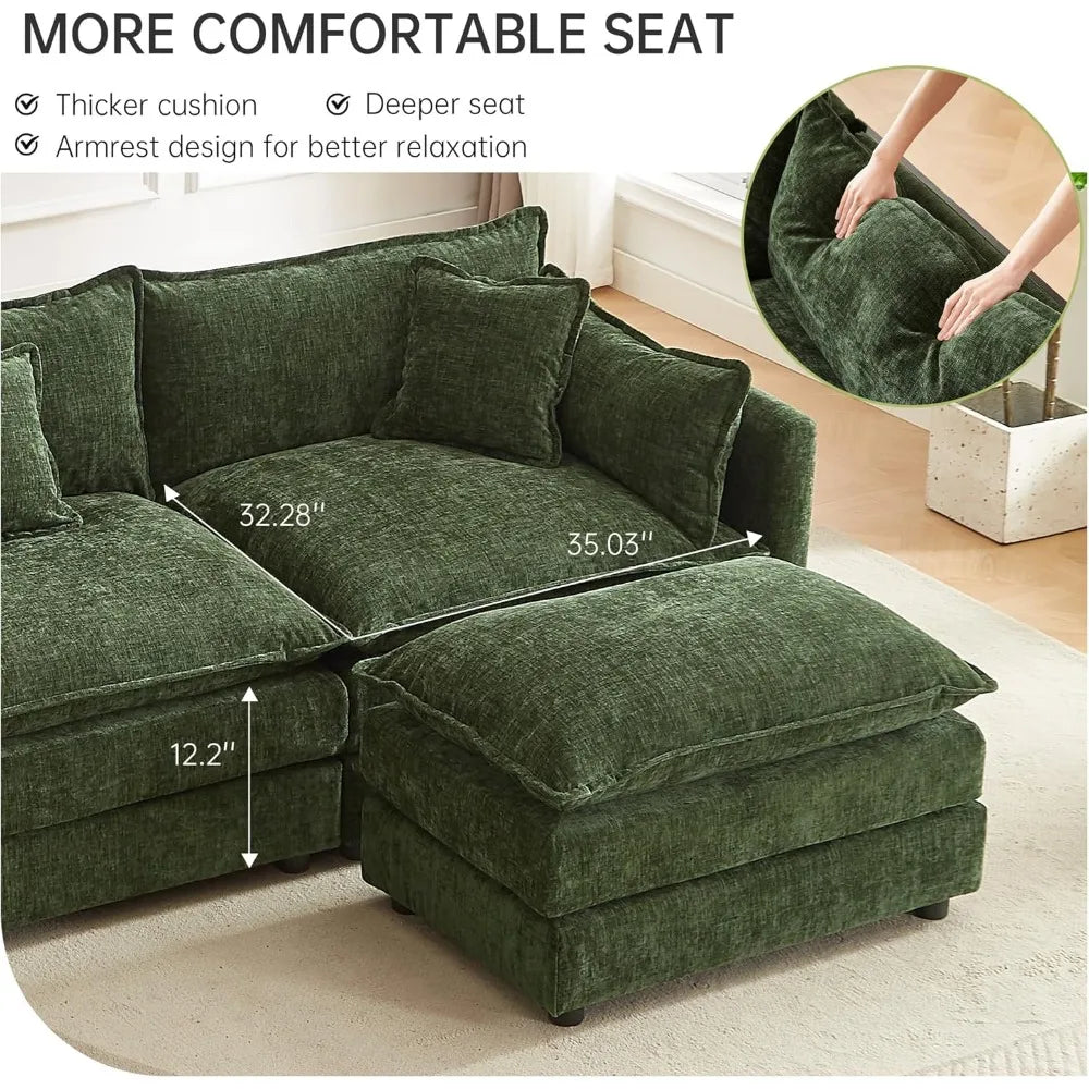 HUANZHUANG L-Shaped Modular Sectional Sofa