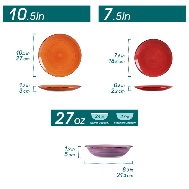 Ceramic Dinnerware Set With Assorted Plates And Bowls