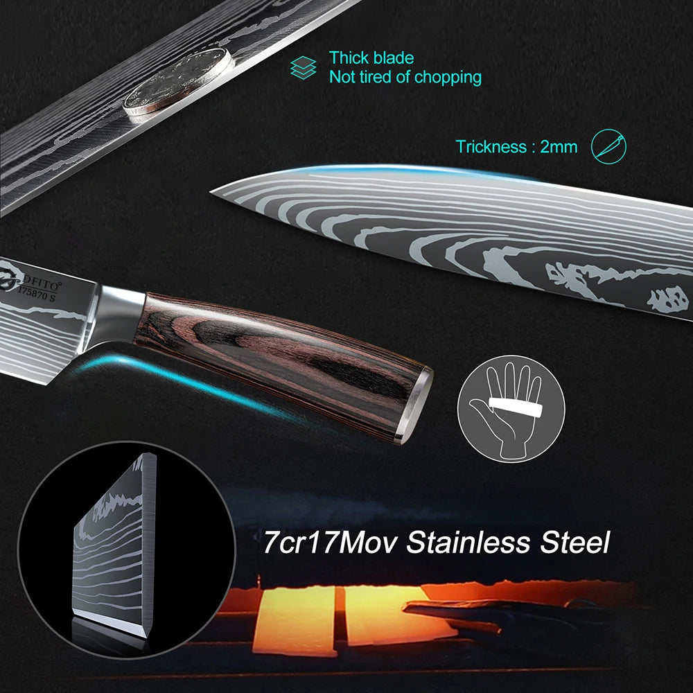 Kitchen Knife Set Stainless Steel For Everyday Cooking