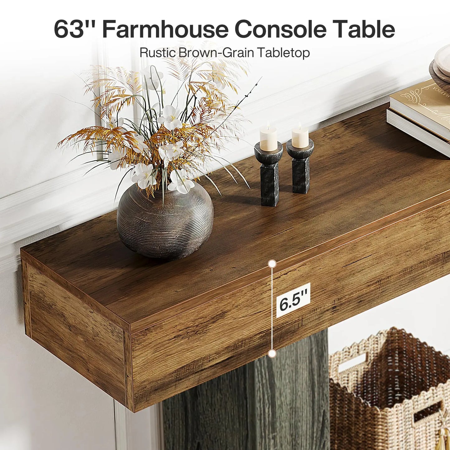 Tribesigns Console Table Farmhouse-Style Entryway Table
