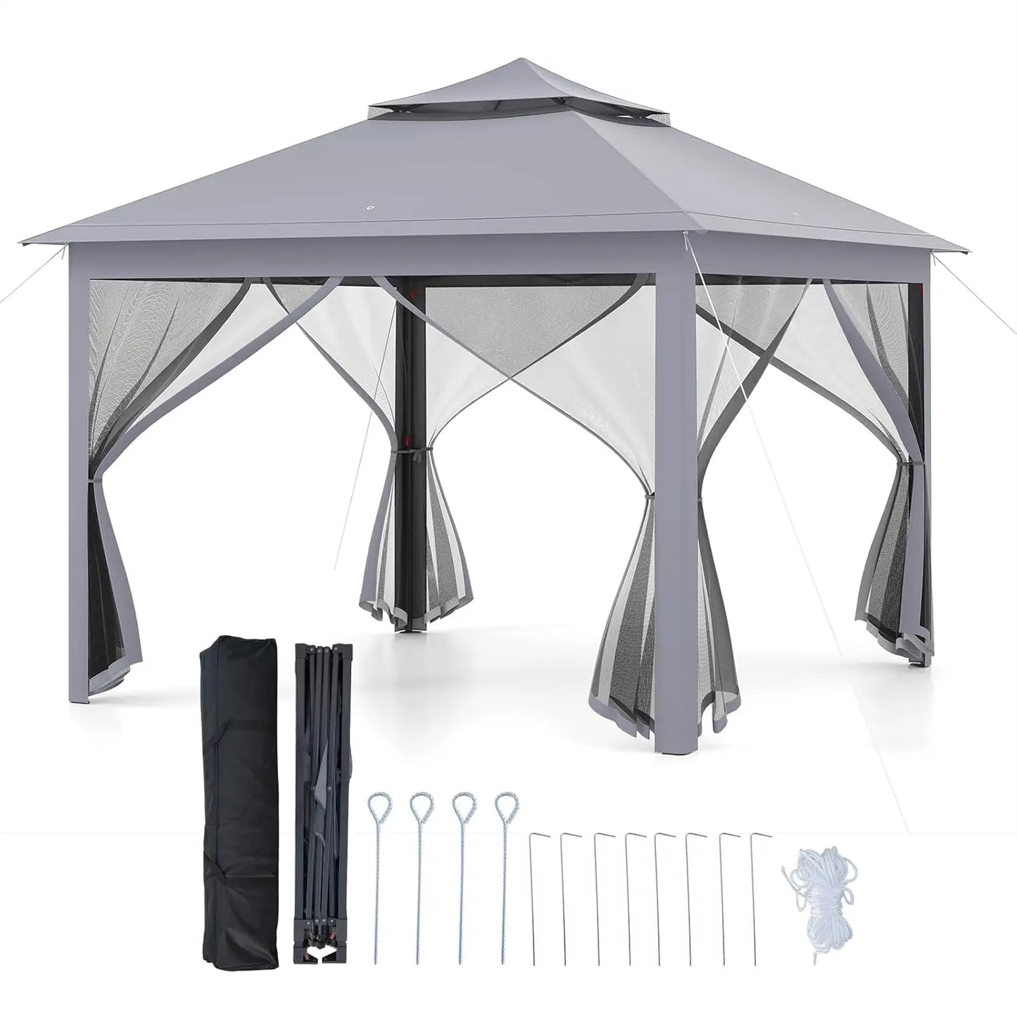 Pop Up Gazebo Portable Mesh Netting Shelter Outdoor