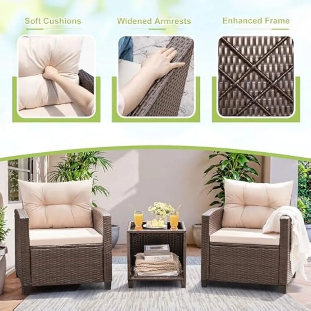 Hign-concerned Patio Furniture Set With Upgraded Comfort PE Rattan