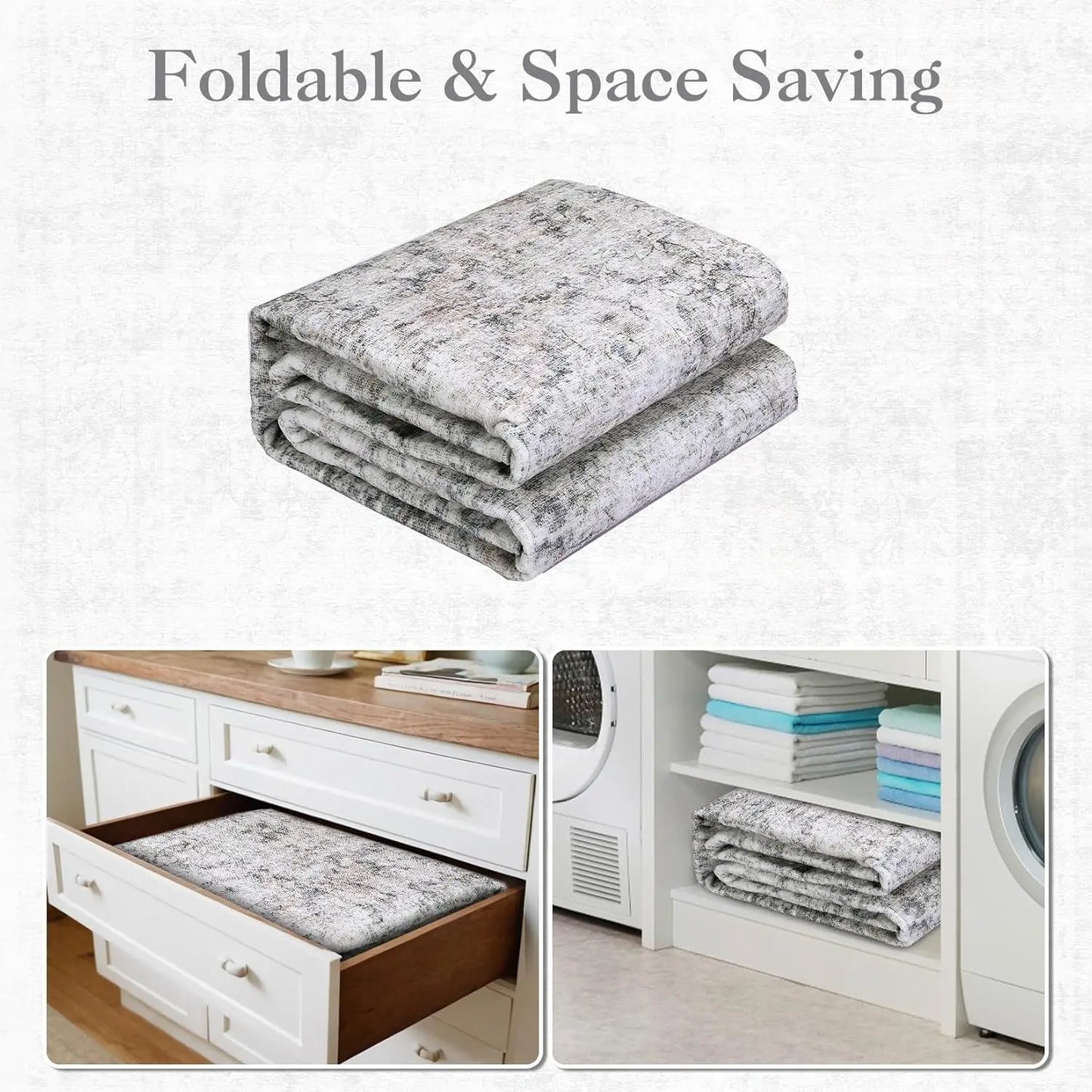 TWISTER.CK Washable Stain-Resistant Area Rug With Non-Slip Backing