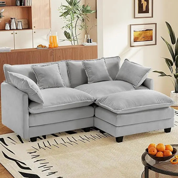 Huanzhuang Sectional Sofa Chenille Fabric Modern L Shaped