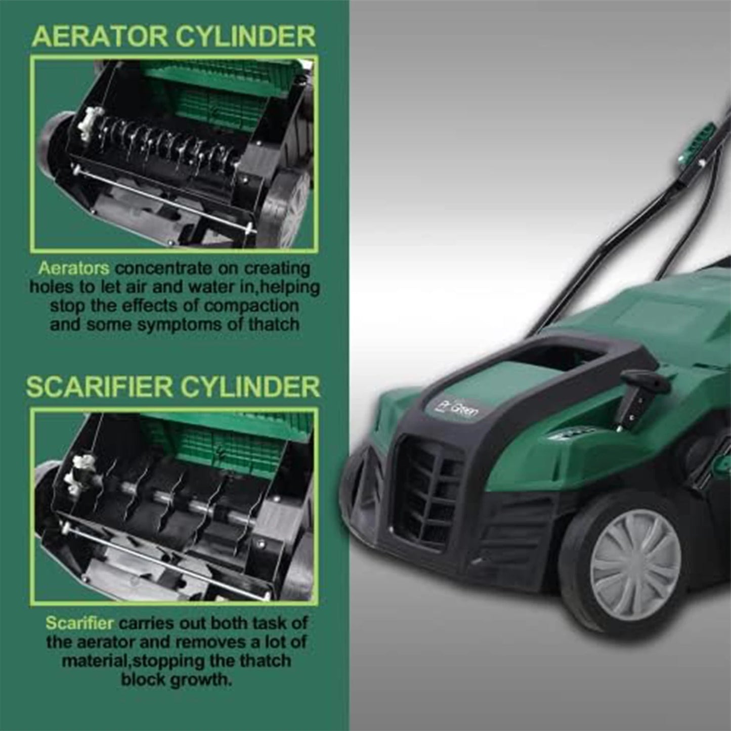 TWISTER.CK 2-In-1 Scarifier and Dethatcher for Lawns