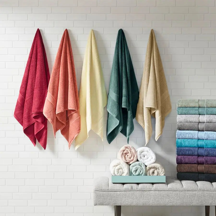 Bath Towel Set 100 Percent Cotton Highly Absorbent Everyday Use