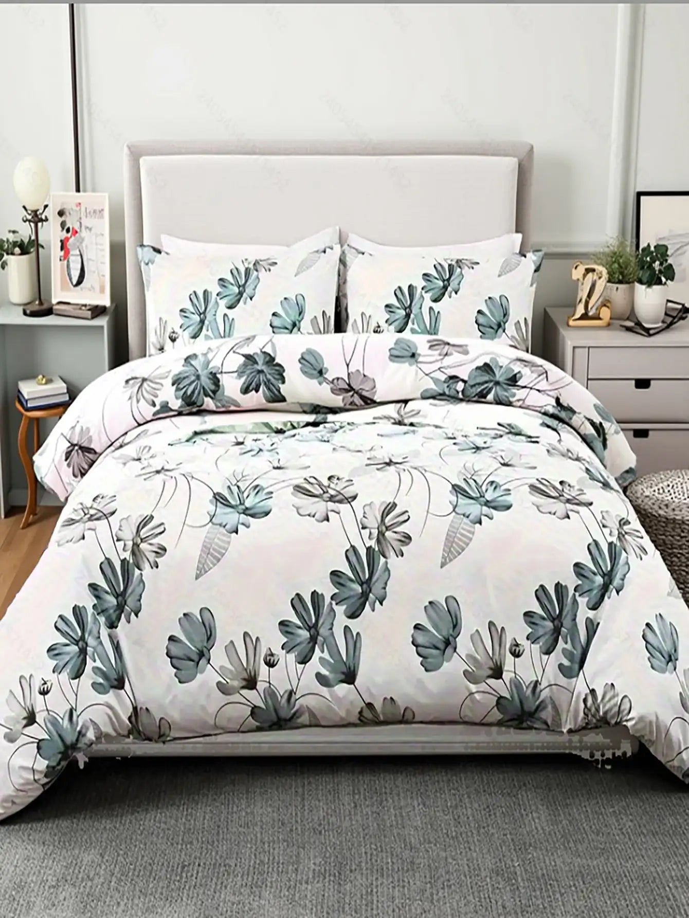 Duvet Set Floral For Dormitory And Apartment Use Home Decor