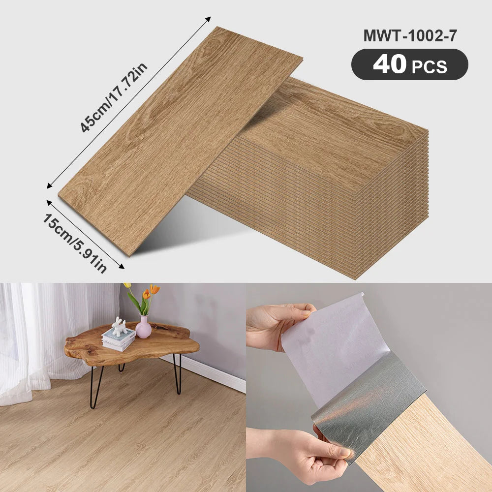 Self-Adhesive Wood Grain Strips Peel-and-Stick Wall Decals
