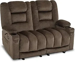 DAFIFY Power Loveseat Recliner With Heat And Vibration