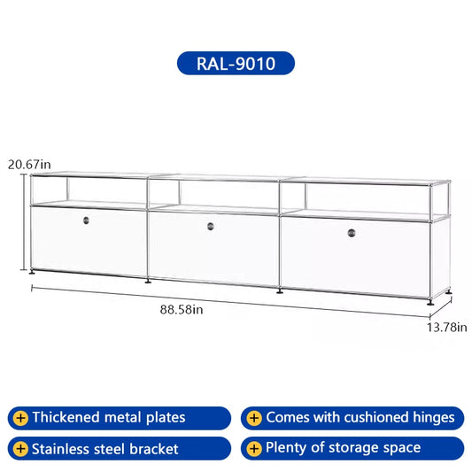 Bigcityfur Storage Cabinet Stainless Steel Modern Sideboard For Living Room