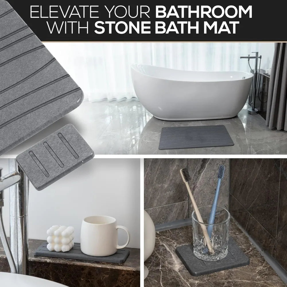 Bath Mat Diatomite Stone Quick-Drying Absorbent Floor