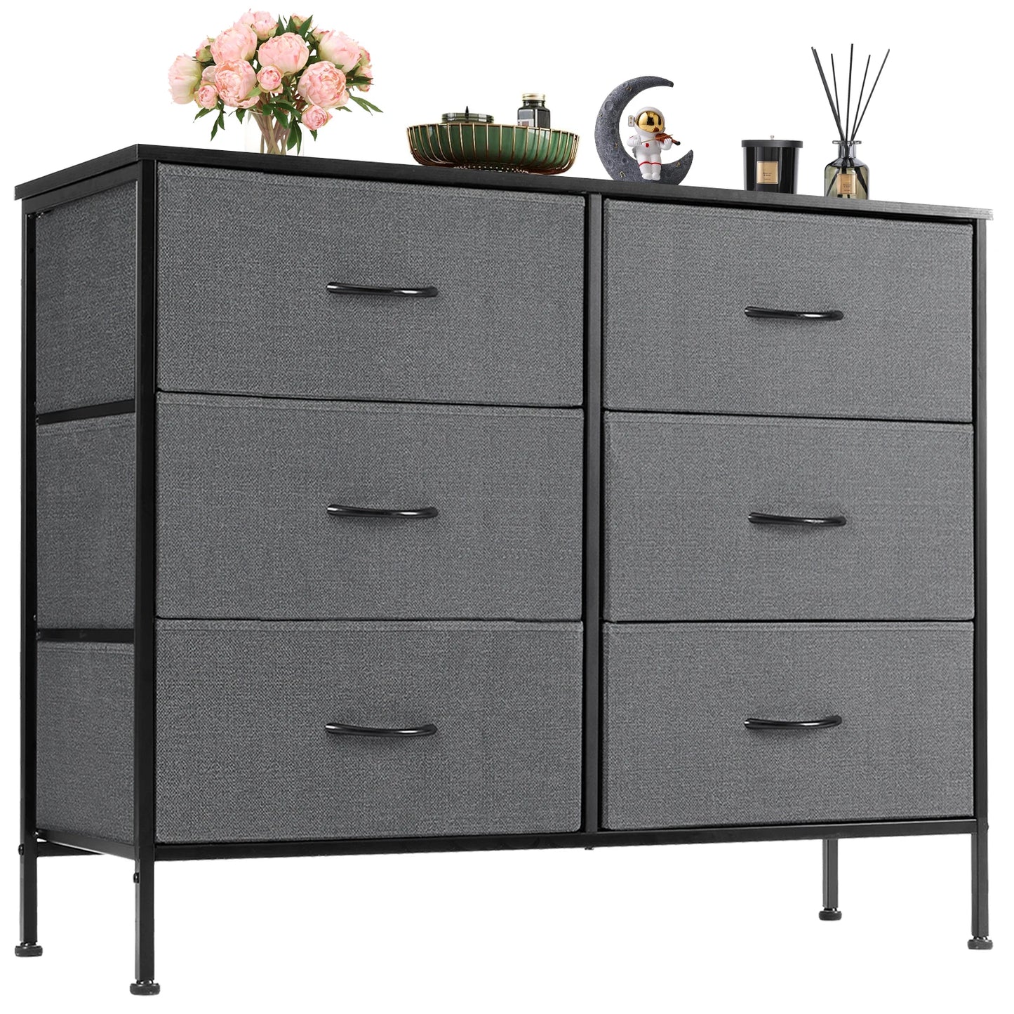 JHK Cabinet 6-Drawer Storage for Living Room Organization