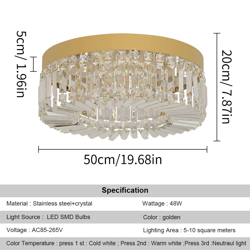 VETRULUS Crystal Ceiling Lamp Modern Luxury Fixture