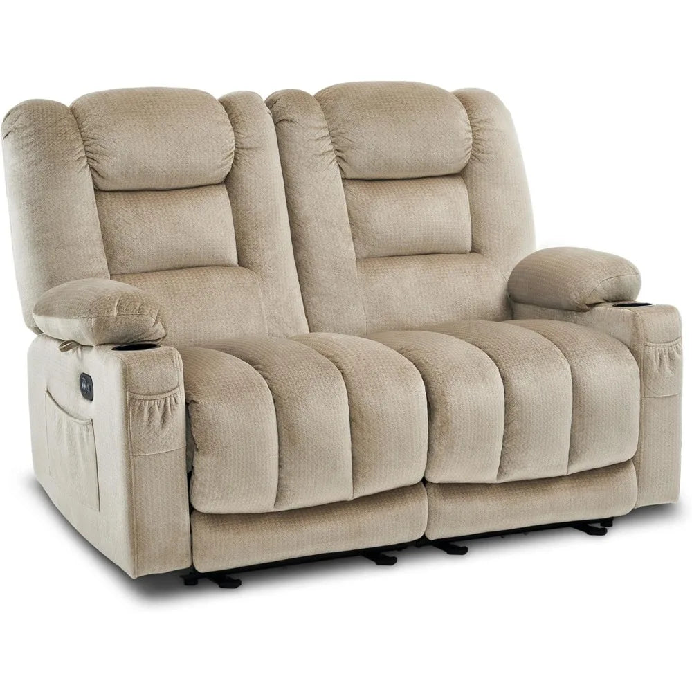 DAFIFY Power Loveseat Recliner With Heat And Vibration