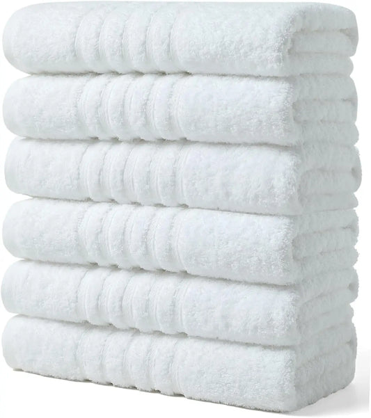 Bath Towels 100 Percent Cotton 6 Pack Ultra Absorbent