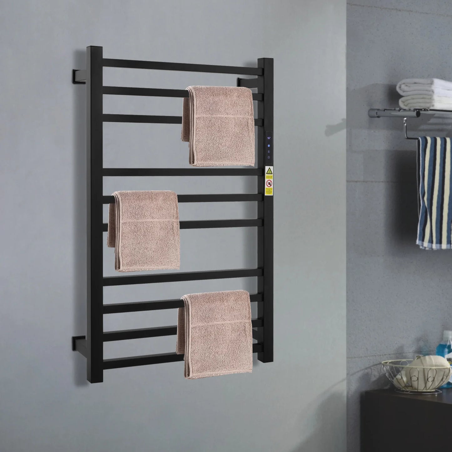 Towel Warmer Rack Stainless Steel Wall Mounted with Timer