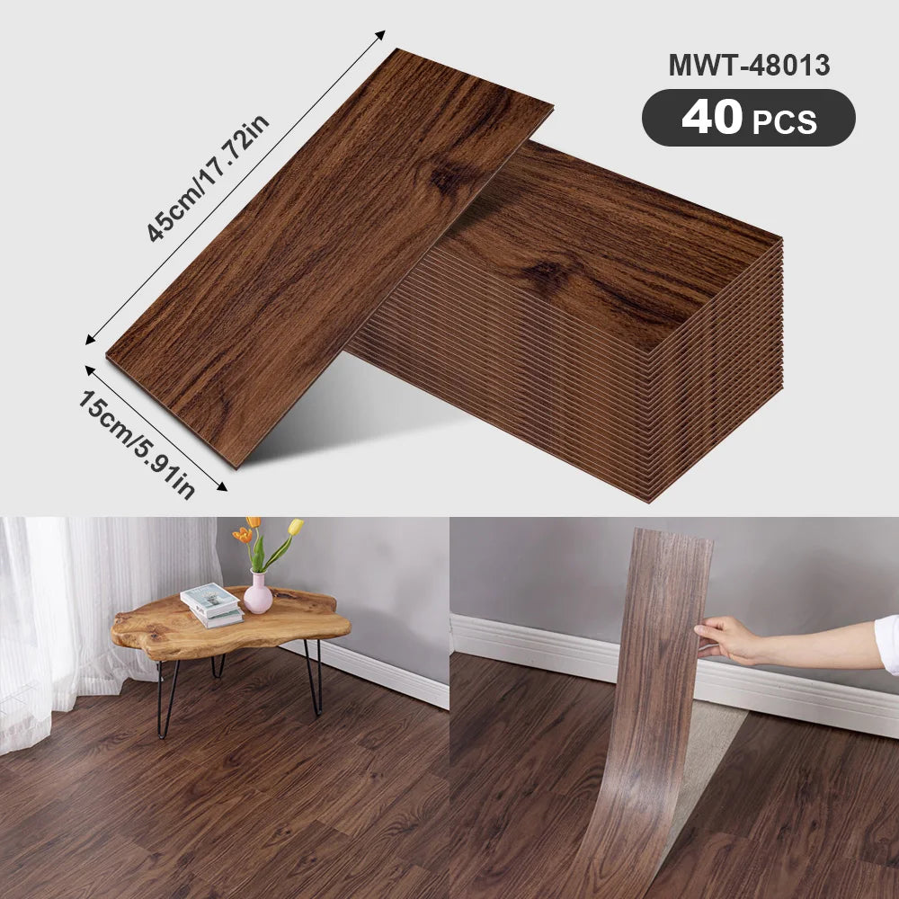 Self-Adhesive Wood Grain Strips Peel-and-Stick Wall Decals