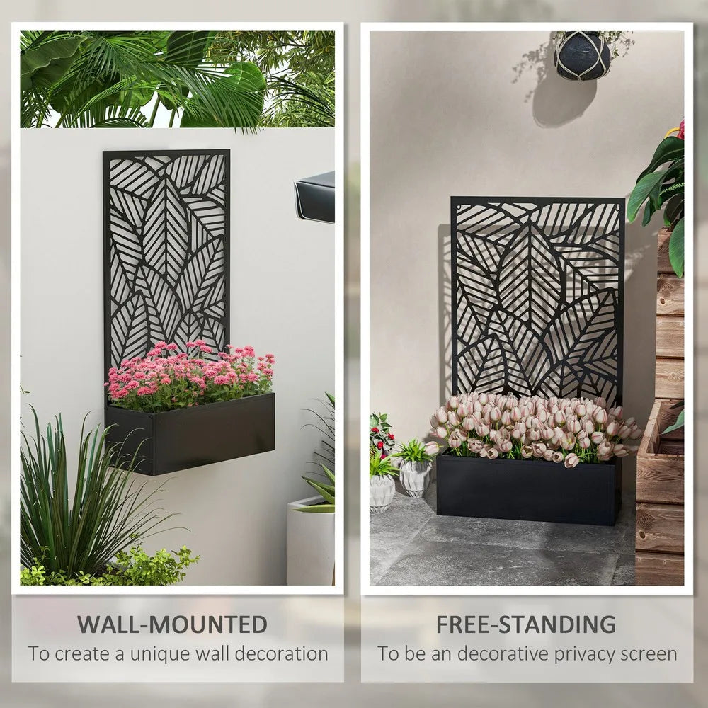 Outdoor Privacy Screen Raised Garden Bed Metal Frame