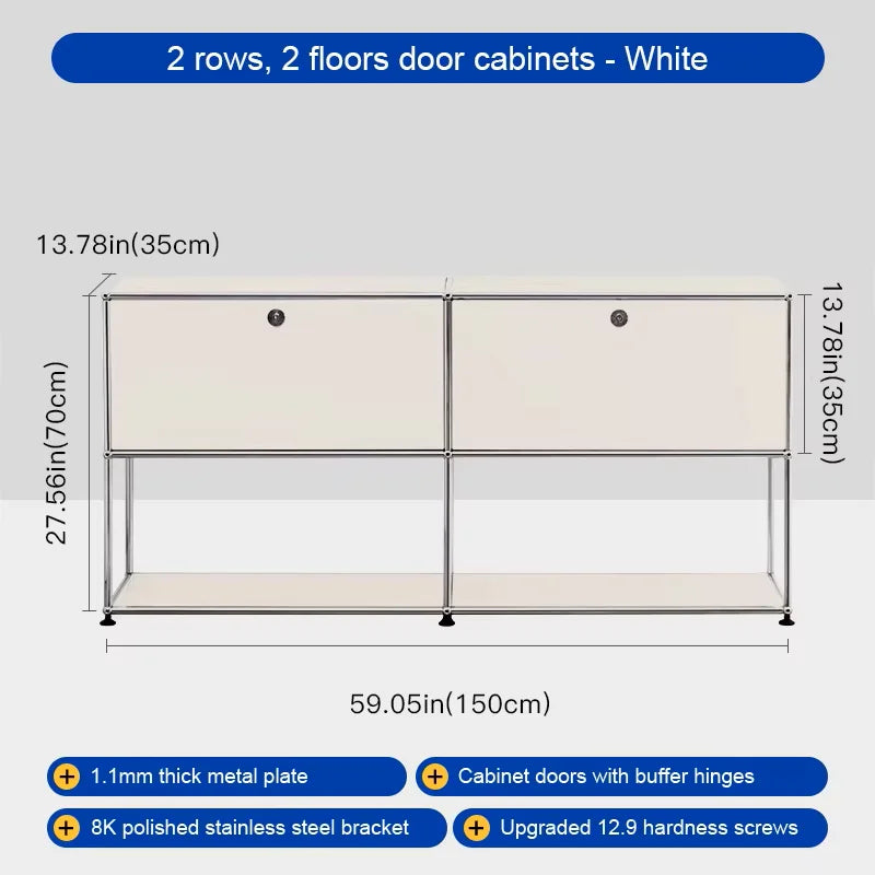 Bigcityfur TV Stand Modern Stainless Steel Storage Cabinet