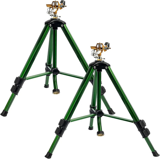 XMSJ Impact Sprinkler Tripod Base Brass Head Heavy Duty Metal
