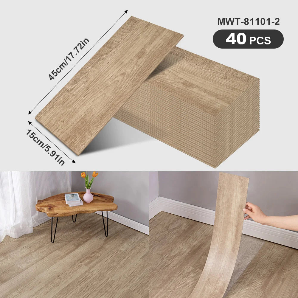 Self-Adhesive Wood Grain Strips Peel-and-Stick Wall Decals