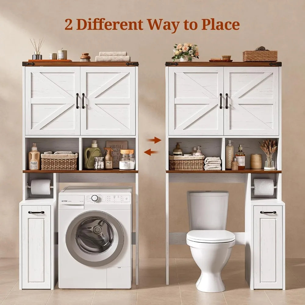 Over-Toilet Storage Cabinet With Pulley For Bathroom Organization