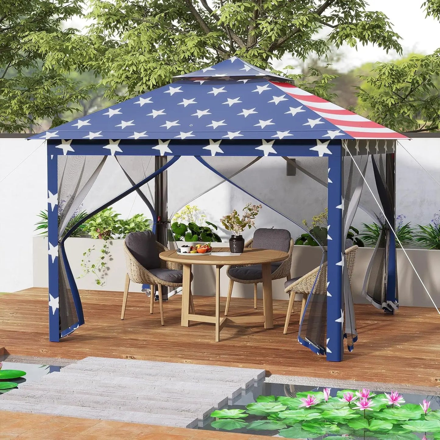 Pop Up Gazebo Portable Mesh Netting Shelter Outdoor