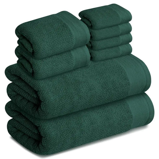 Pack of 8 Popcorn Textured Luxury Towels Set, 2 Extra Large Bath, 2 Hand, 4 Washcloths, 100 Cotton, Plush Hotel Quality, Super A