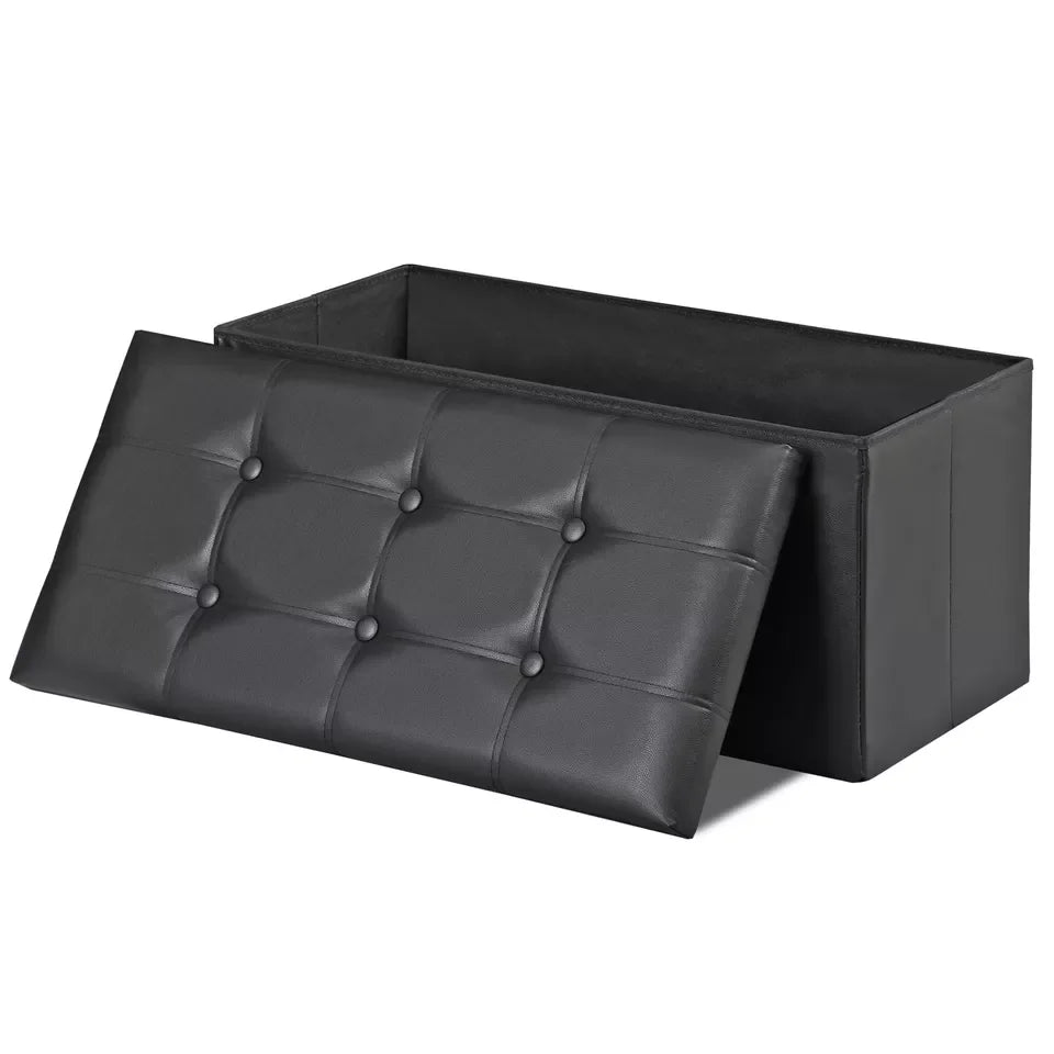 Storage Ottoman Bench Soft Upholstered Foot Rest For Living Room