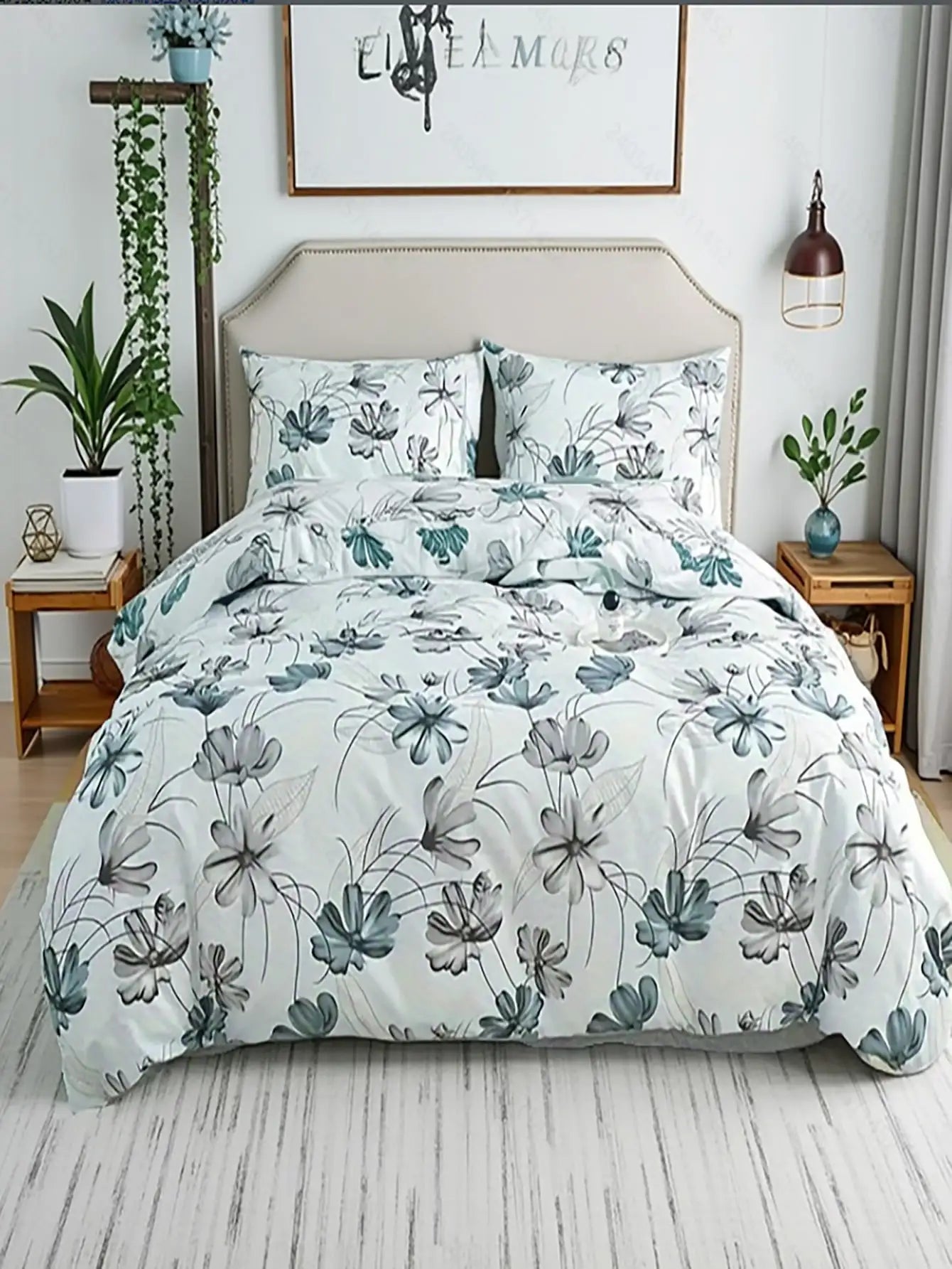 Duvet Set Floral For Dormitory And Apartment Use Home Decor