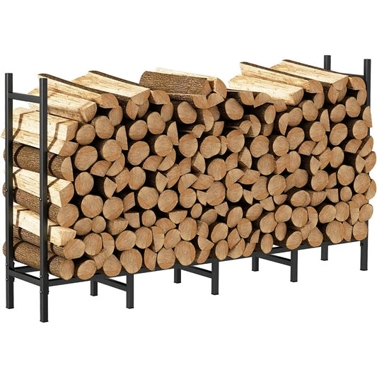 Firewood Rack Heavy Duty Metal Log Stacker Stand Outdoor
