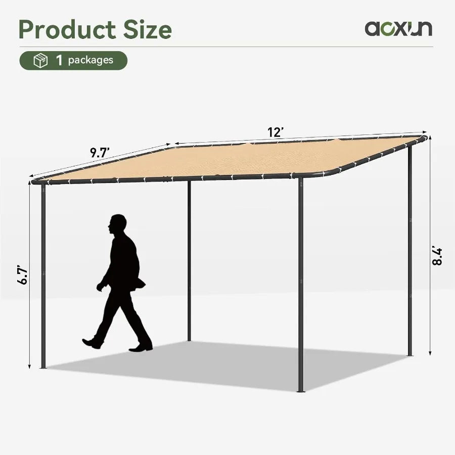 Sichuan Lean-To Gazebo With Water-Resistant Canvas Canopy