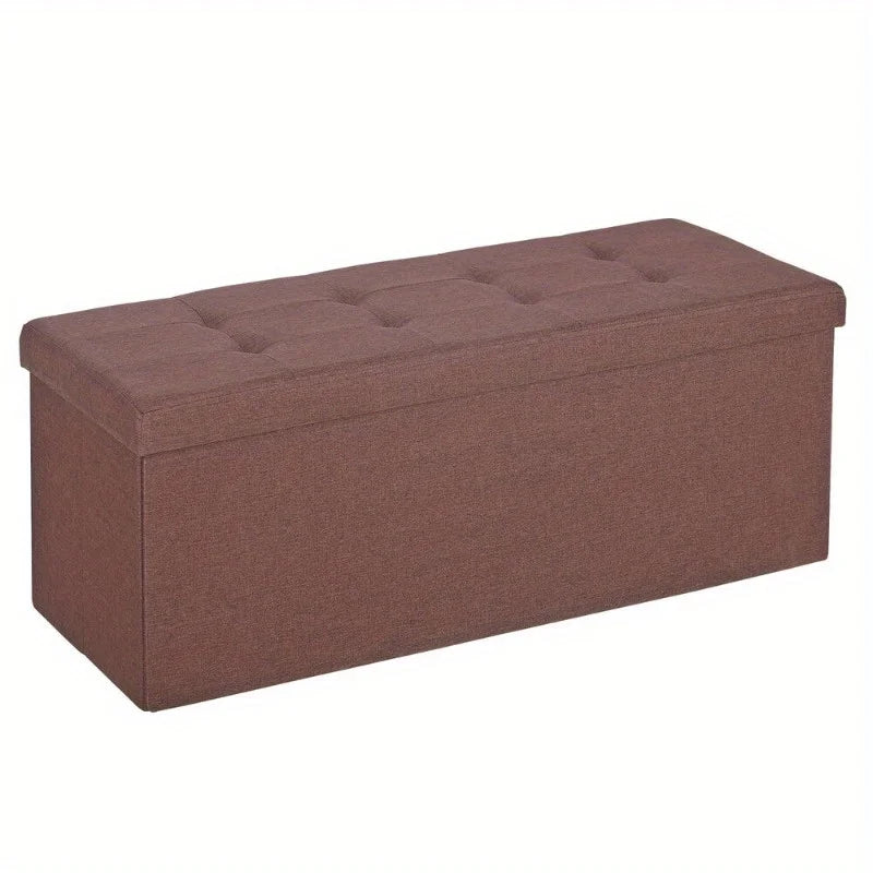 Storage Ottoman Bench Soft Upholstered Foot Rest For Living Room