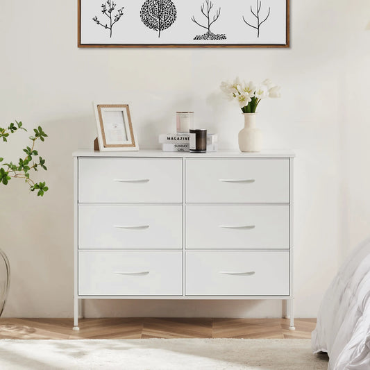 JHK Cabinet 6-Drawer Storage for Living Room Organization