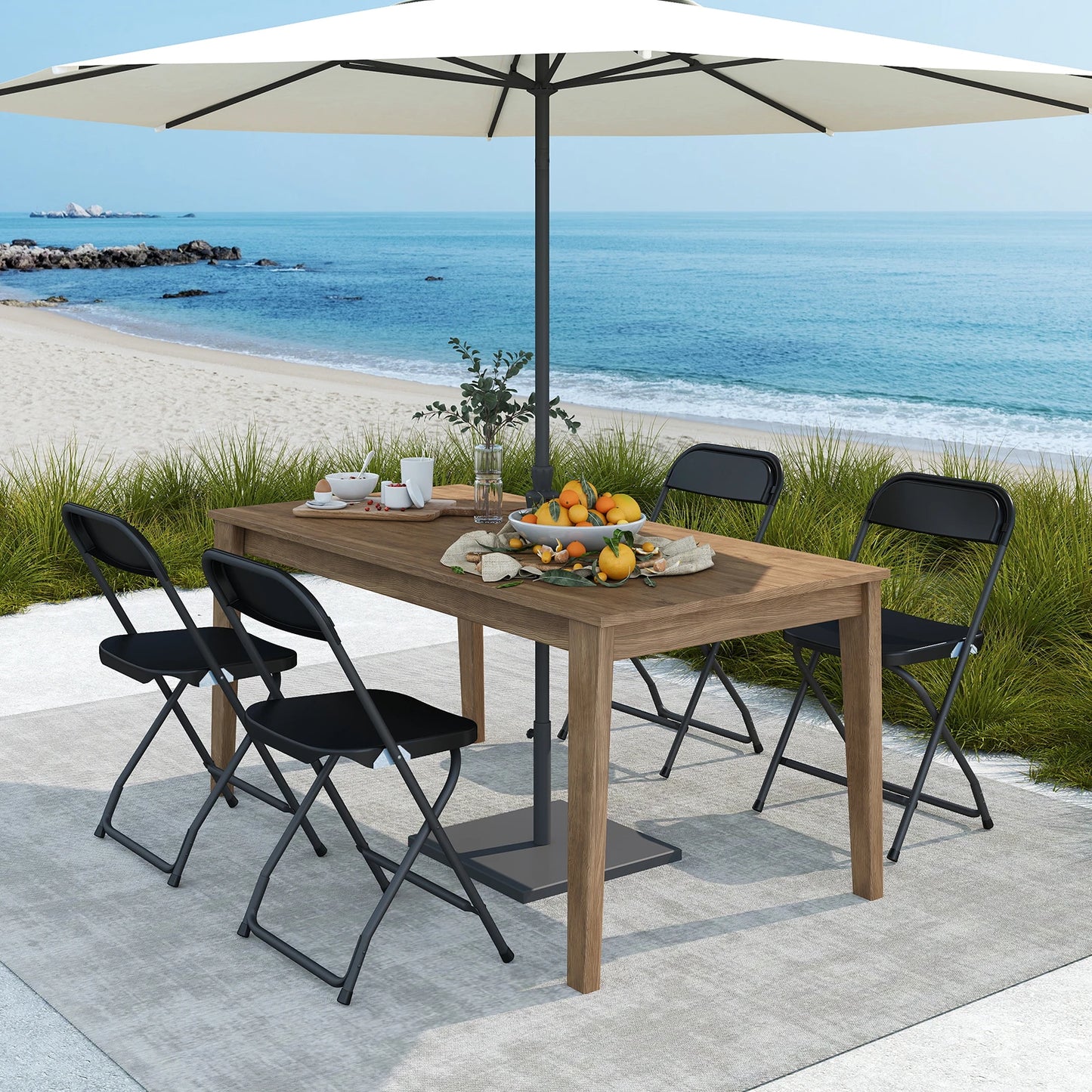 JHK Plastic Folding Chair Lightweight 330Lb Load Capacity