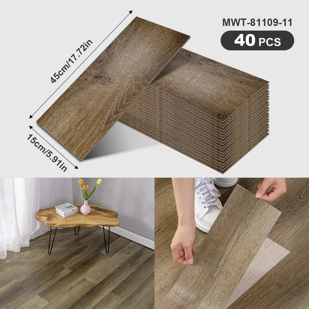 Self-Adhesive Wood Grain Strips Peel-and-Stick Wall Decals
