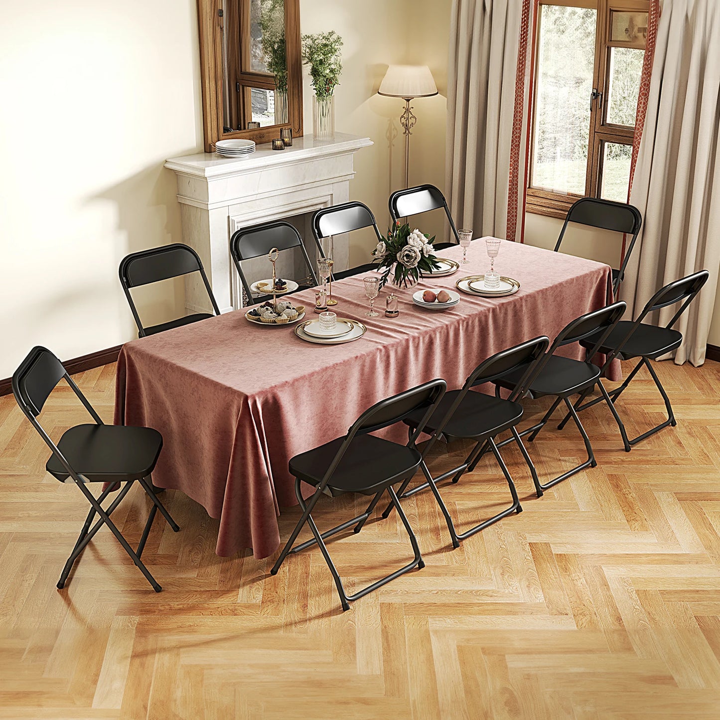 JHK Plastic Folding Chair Lightweight 330Lb Load Capacity